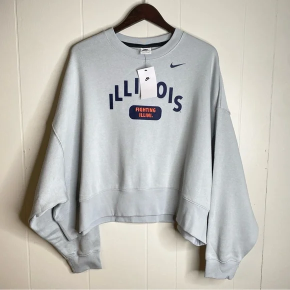 Nike Illinois Fighting Illini crew neck women’s oversized college sweatshirt new - Picture 1 of 5